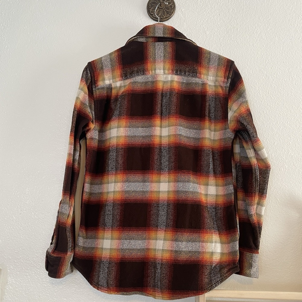 St. John's Bay Outdoor Men S Shirt Orange Plaid Button Heavyweight 100% Cotton - Picture 2 of 2